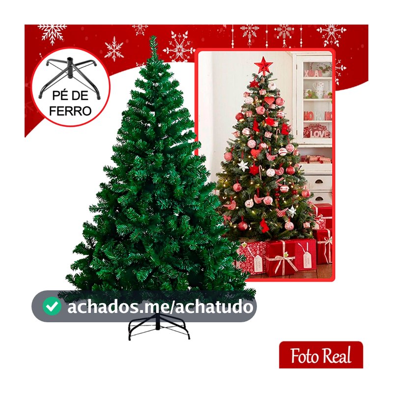 Árvore de Natal Pinheiro 2,10m 1150 Galhos Cheia Verde Luxo Tradicional
