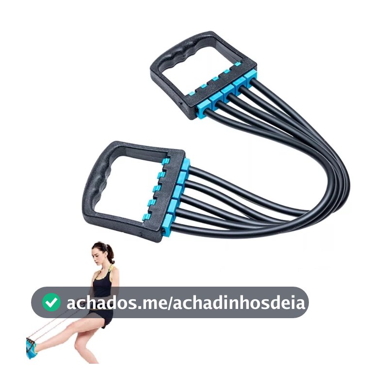 Elástico Extensor com Alça para Treinos Físicos em Casa Multifuncional Ajustável para Controle de Intensidade Musculação Fitness 5 Elásticos Fortes e Resistentes