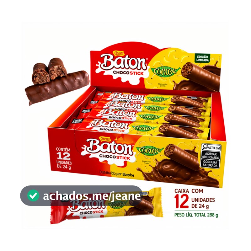 Baton Caribe Chocostick Chocolate 24g - Display 12 Unids