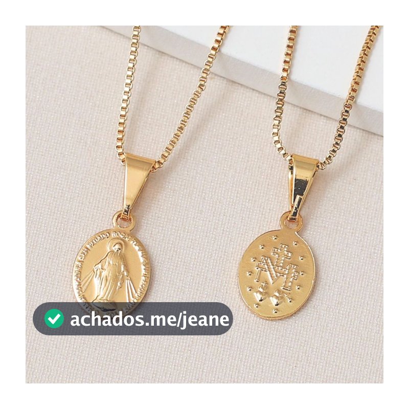 Colar Medalha Milagrosa De Nossa Senhora Das Graças Folheado a ouro semi jóia