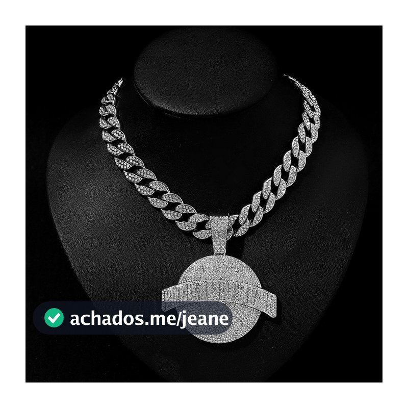 Novo Europa E AméRica Corrente Cravejada Hip Hop Cuba Está Cheio De Diamantes RTMUNDIAL Liga Redonda Pingente Colar