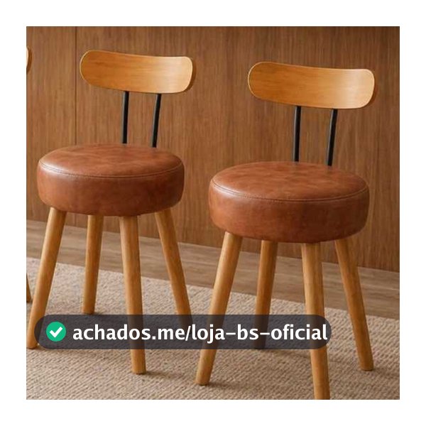 Kit Banqueta Cadeira Baixa Pé Palito Madeira Eucalipto Estofada Encosto Cozinha Resistente Mesa
