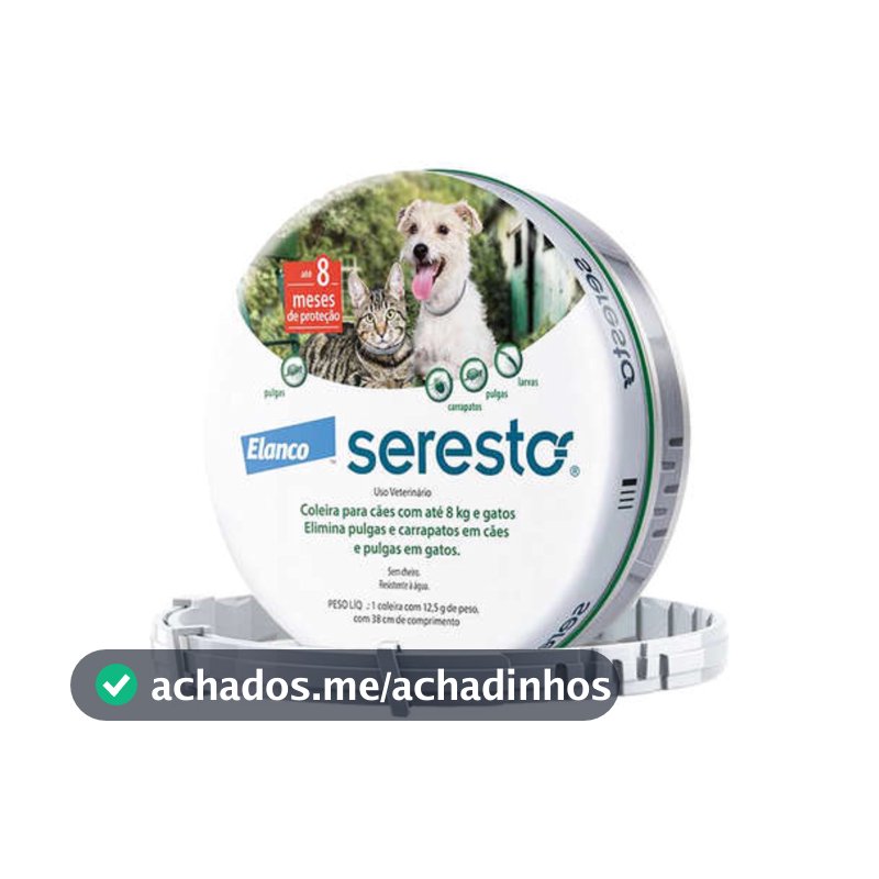 Coleira Seresto Antipulgas E Carrapatos Caes E Gatos Até 8kg