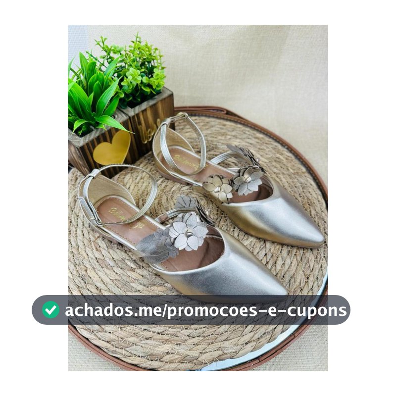 Sapatilha Feminina Bico Fino Mule Com Fivela Enf. Flores; Ref: 2959
