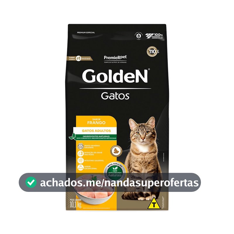 Ração Golden Para Gatos Adultos Sabor Frango 10,1kg