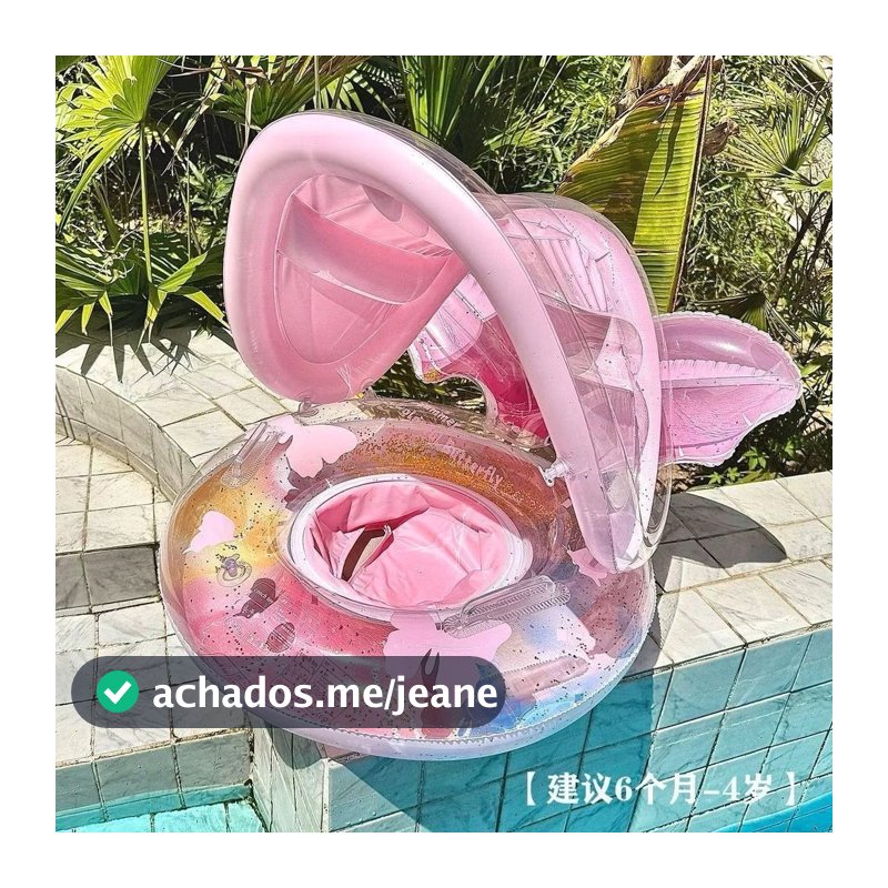 Boia Inflável para Bebê com Cobertura – Bote com Assento e Guarda-Sol