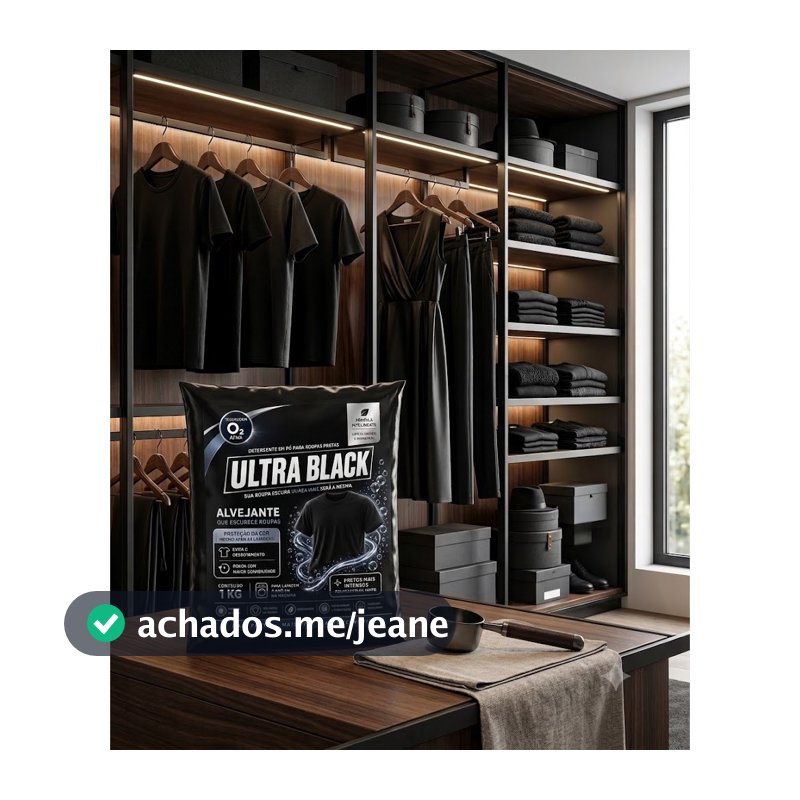 Ultra Black Percarbonato 1kg – Limpeza Profunda e Proteção para Roupas Pretas e Escuras