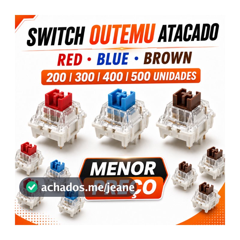 Kit Switch Outemu Atacado 200 300 400 ou 500 Unidades Red Blue Brown Teclado Mecânico