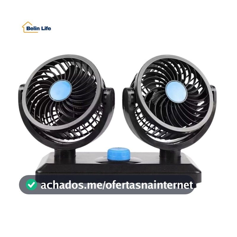 Ventilador Automotivo Duplo 12v Ajustável 2 Velocidade Carro