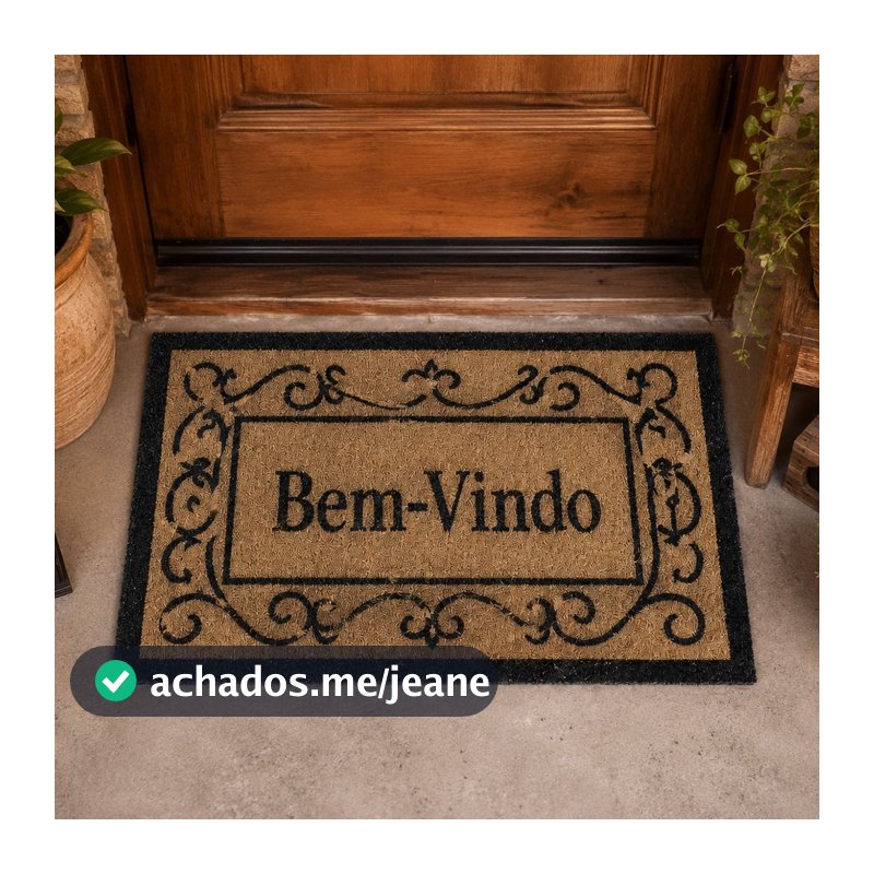 Tapete Capacho Bem Vindo Para Porta Entrada Emborrachado Vinil Emborrachado Antiderrapante