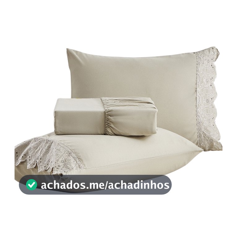 Jogo de Lençol Veneza Percal 300 fios Lese Bordado Inglês Micropercal King Queen Casal Solteiro