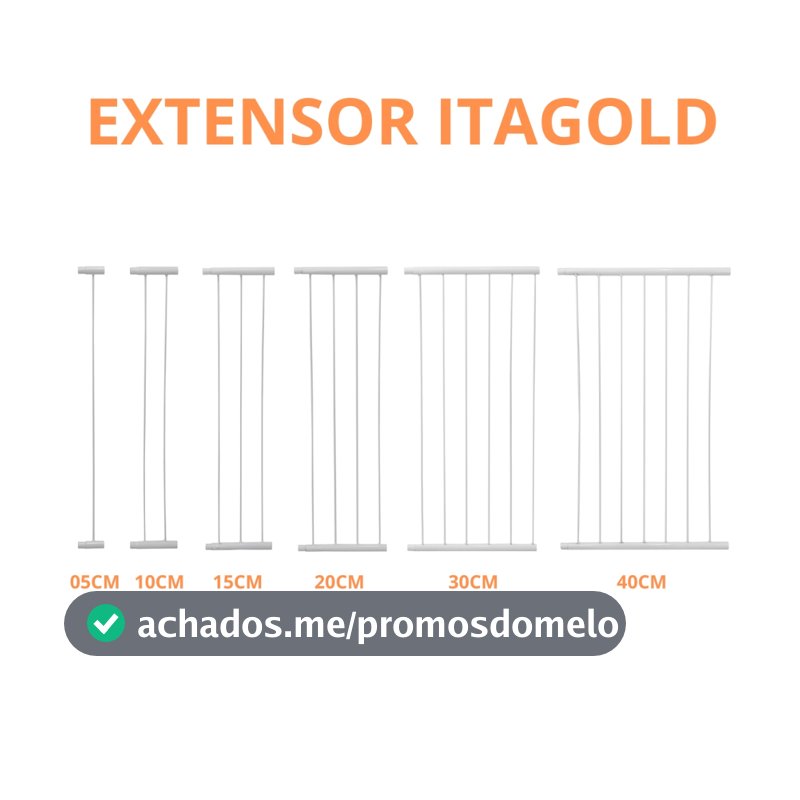 Prolongador Itagold Extensor Para Portão Pet Cachorro Criança Bebê Proteção Pequeno 56cm de Altura