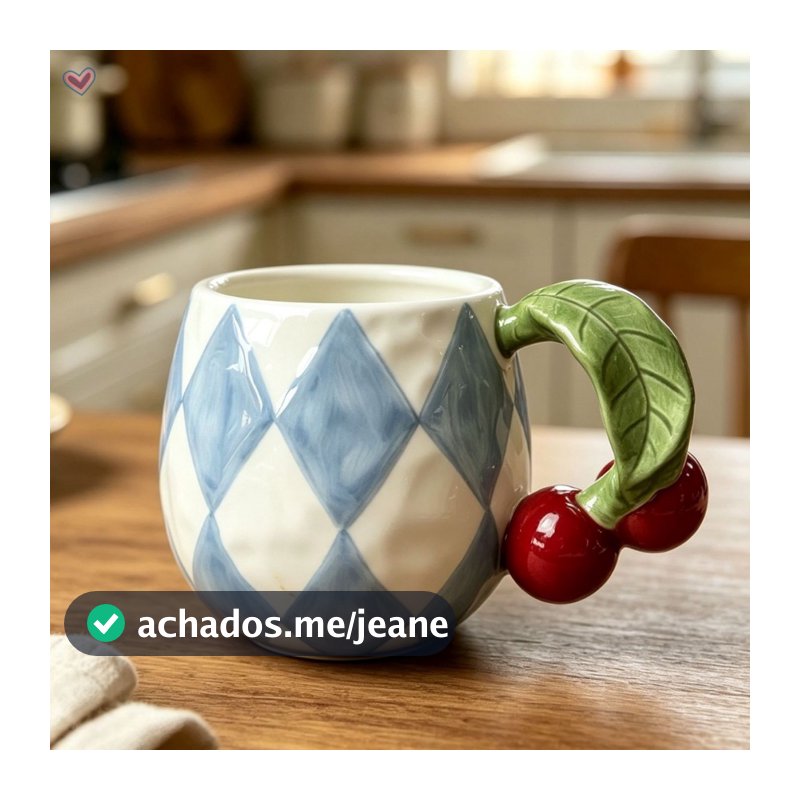Caneca De Cerâmica Em Formato Fofo Com Design De Frutas-Copo Personalizado Pintado À Mão Para Alto Apelo Estético
