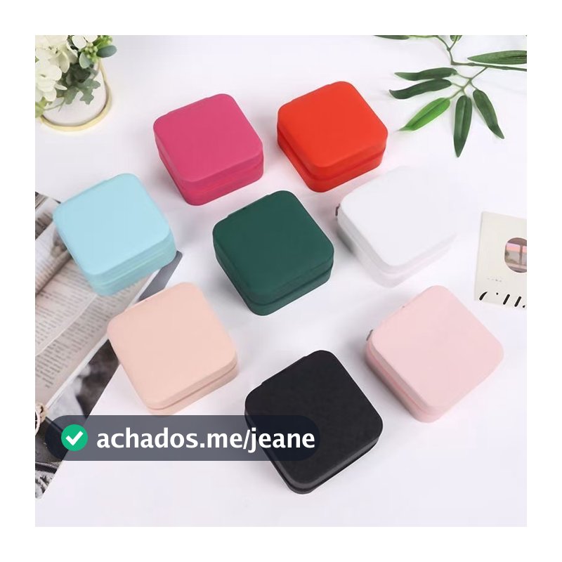 Kit 10 Porta Joias Portátil de Bolsa com Divisões para Brincos Colares e Pulseiras