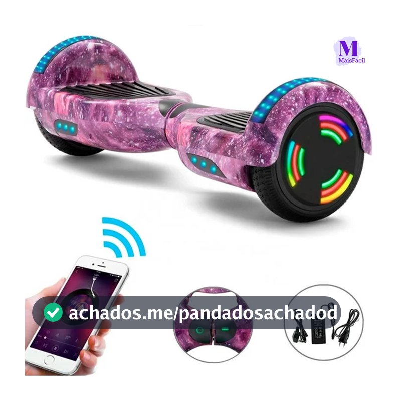 Overboard Infantil 6.5" - Skate Elétrico com Caixa de Som Bluetooth e Bateria Longa Duração