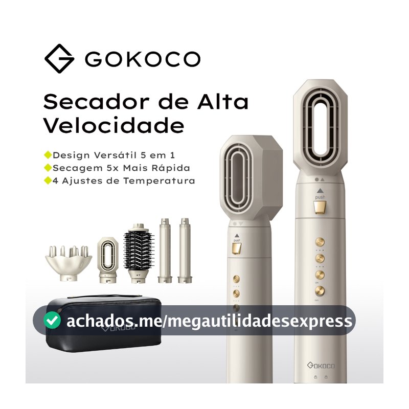 GOKOCO Escova Secadora 5 Em 1 Conjunto De Secador De Cabelo Multifuncional De Alta Velocidade Dupla voltagem 110V-240V