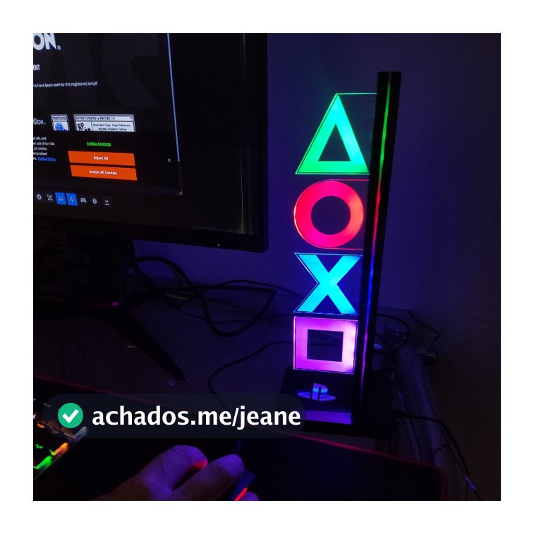 Luminária de Mesa Gamer LED Playstation Xbox Nintendo