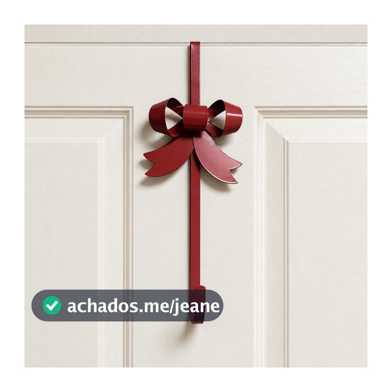Suporte para Guirlanda Metal Laço Vermelho 12.5x13x36.5cm TUUT