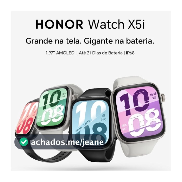 Relógio Smartwatch Honor watch X5i Tela Amoled 1.97 Com Bluetooth Bateria 420 mAh Original