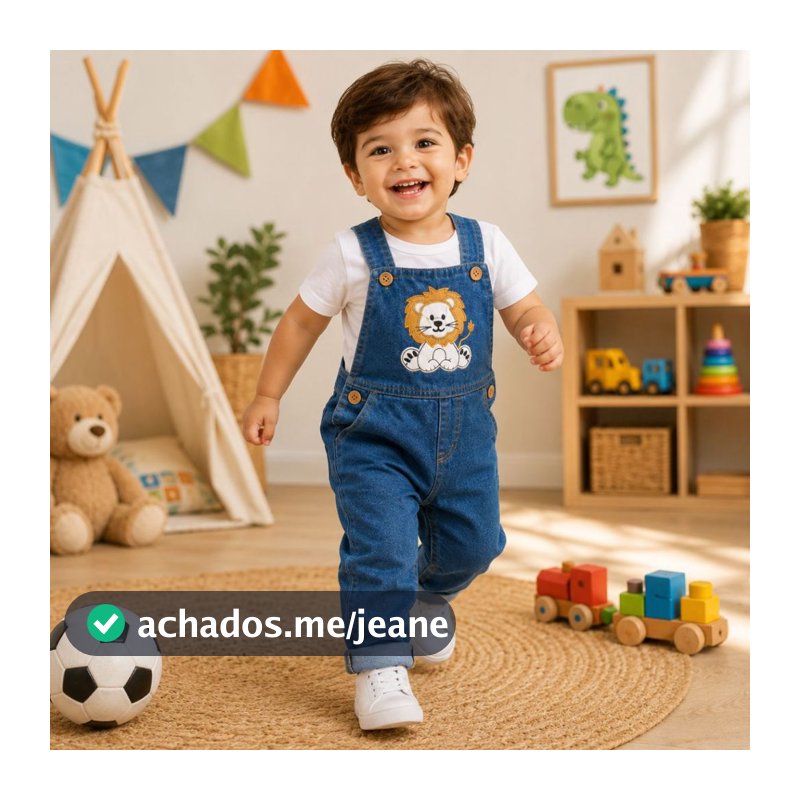 Jardineira infantil Menino Jeans Macacão infantil Menino Bebe 1 ao 3