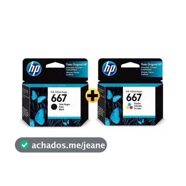 Kit Cartucho Tinta Original Hp 667 Preto/colorido 2376 2774