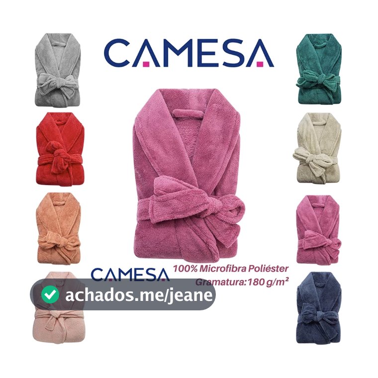 Roupão Plush Microfibra Adulto Extra Macio Unissex Várias Cores Tamanho Único