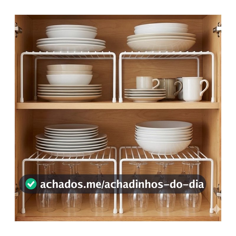 Kit Organizadores de Armario Aramado Cozinha Prateleira Pratos Copos Armário