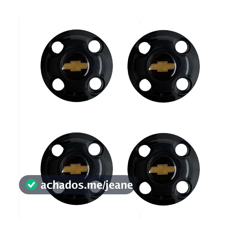 Kit 4 Calotinha Miolo de Roda Esportiva Centro Tampa Roda Ferro 4 Furos Gm Aro 13 14 15
