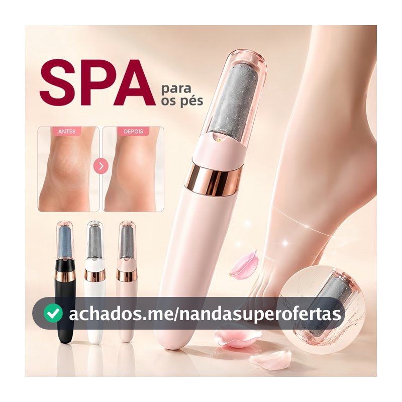 Lixador de Pé Elétrico - Esfoliador Tira Calos Pedicure Portátil