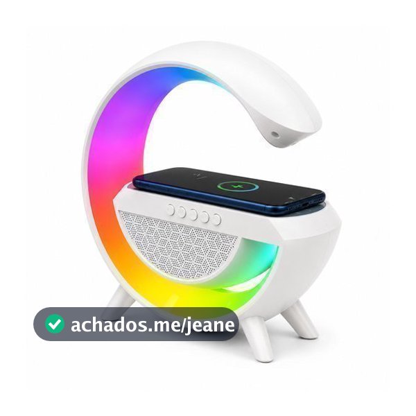 Caixa Som Bluetooth Portatil Led Caixa Carregador Branco Som Alta Qualidade