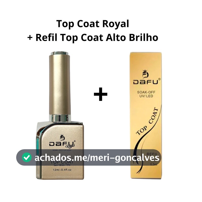 Top Coat Dafu Original Finalizador de Unhas Gel e Blindagem Brilho Espelhado Para Manicure Nail Designer Oferta - 12ml