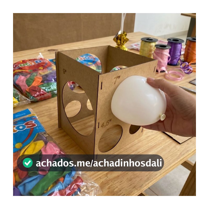 Medidor de Balões MDF Cru Gabarito Profissional Bexigas Festa Aniversário Decoração Fácil Uso Resistente Reutilizável
