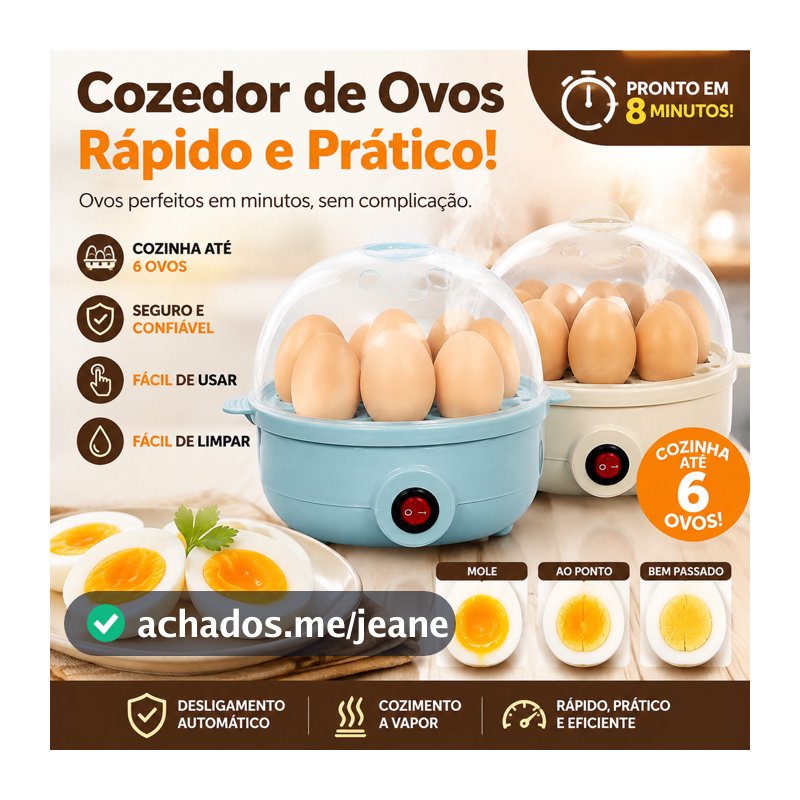 Máquina de Cozinha Ovo Modelo Novo - Capacidade de 6 Ovos Envio Imediato
