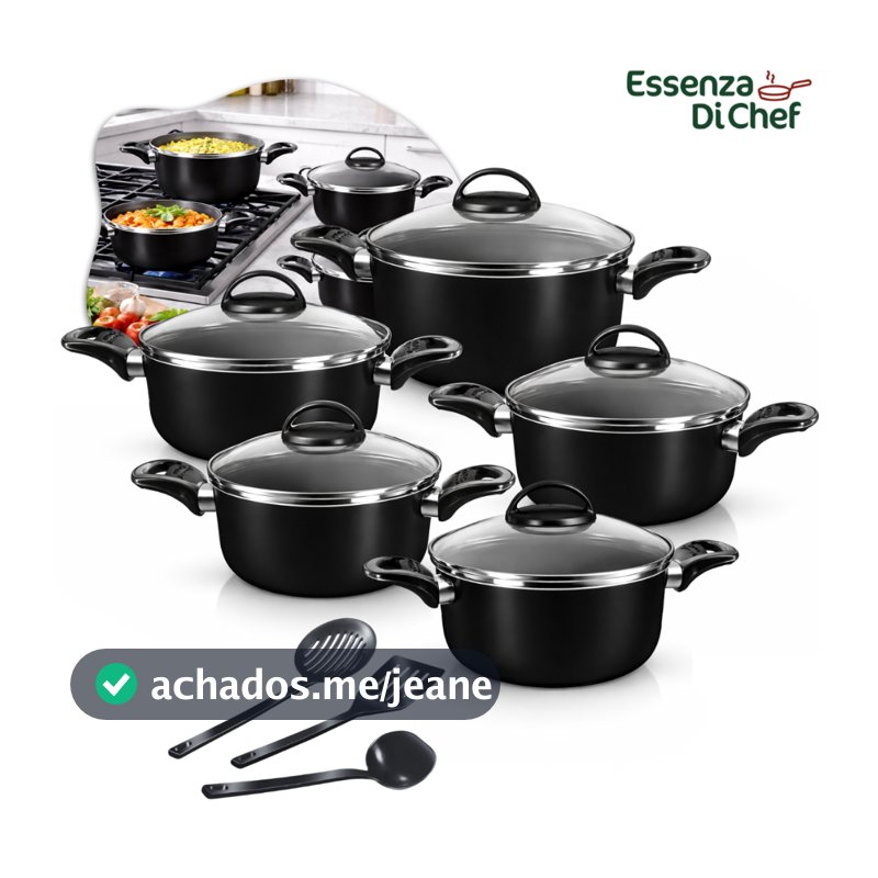 Conjunto de Panelas 5 Caçarolas Alumínio Antiaderente Com Tampa de Vidro + 3 Utensílios Jogo Kit Panela Cozinha
