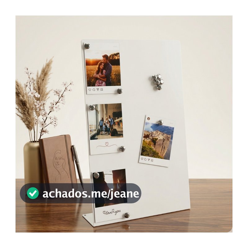 Porta Retrato Magnético C/ Imãs Neodímio P/ Fotos Recados Notas Lembretes (Pode Escrever) Utilidades 2026