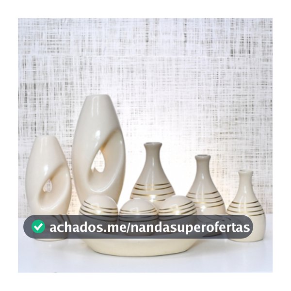 Kit Conjunto 9 Peças Vasos Cerâmica Enfeite Sala Cozinha Completo Decorativas Trio Rack Centro Mesa