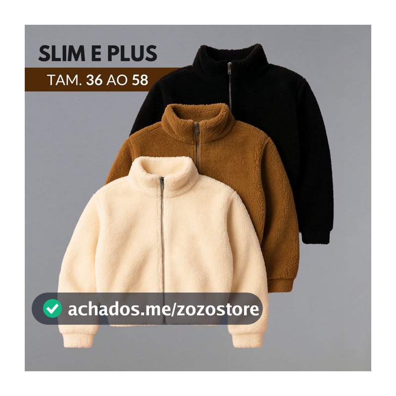 Casaco Feminino Inverno Plus Size Blusa De Frio Feminina Casaco Teddy Feminino Gola Alta Com Ziper