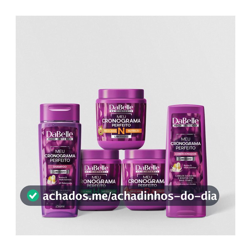 Kit Meu Cronograma Perfeito Dabelle Hair – 5 Produtos