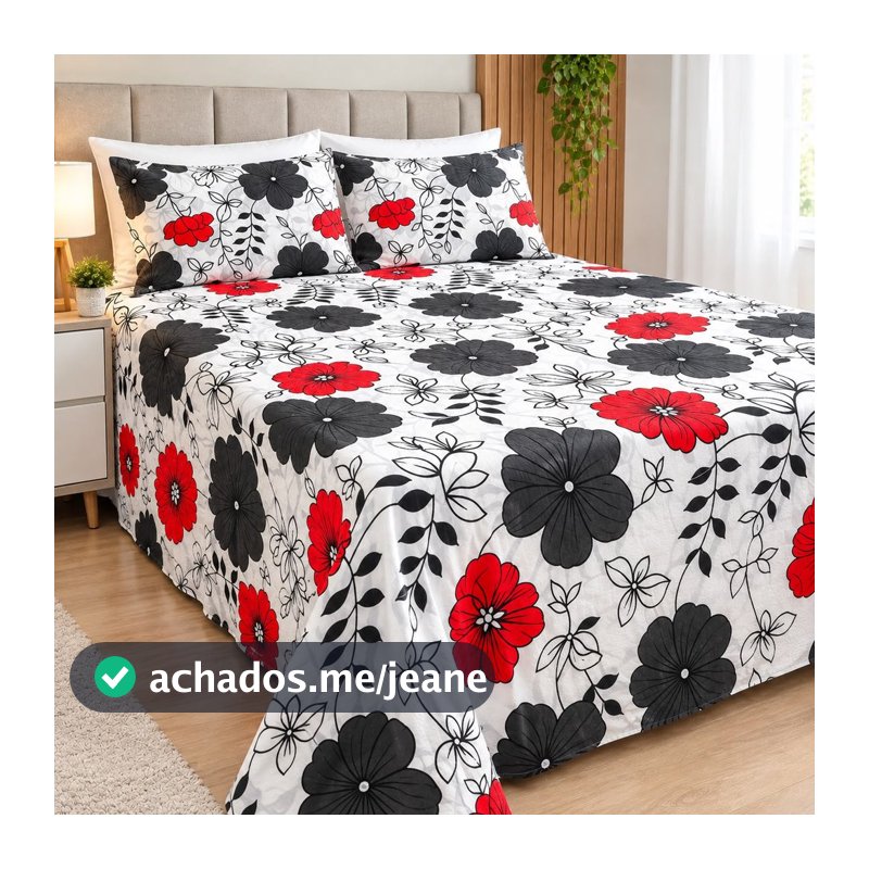 Colcha de Cama Casal e Queen 2,30x2,50m Estampada com Fronhas Jogo de Cama 800 Fios