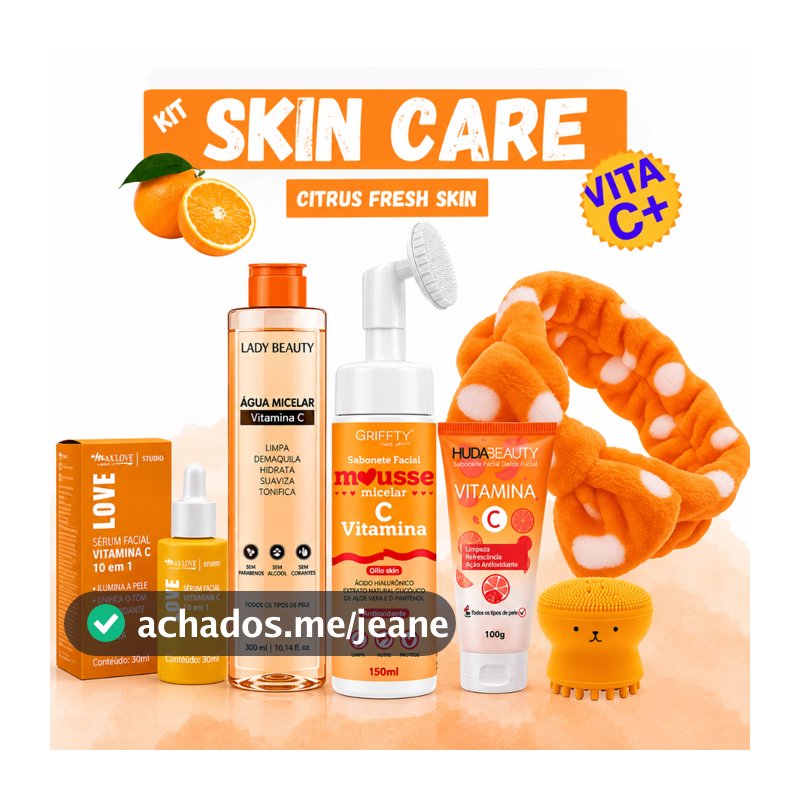 Kit Skin Care Vitamina C Limpeza de Pele Profunda