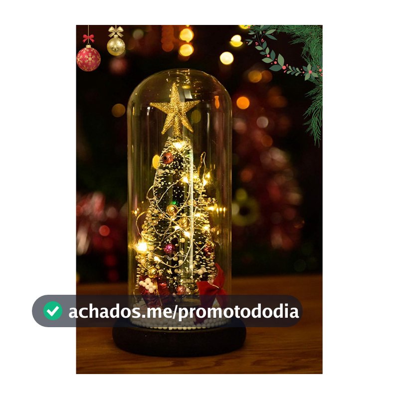 Luminaria Mesa Enfeite Natal Vermelha Cupula Led Presente