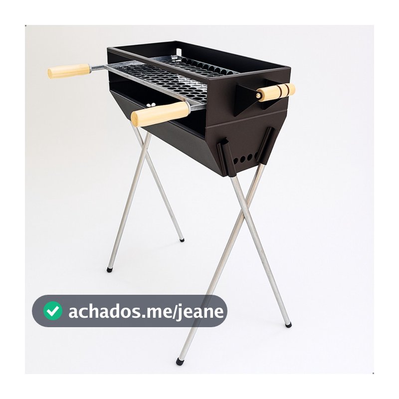 Churrasqueira a Carvão 87cm Com Grelha Inclusa em Aço Reforçado Espetinho Grande