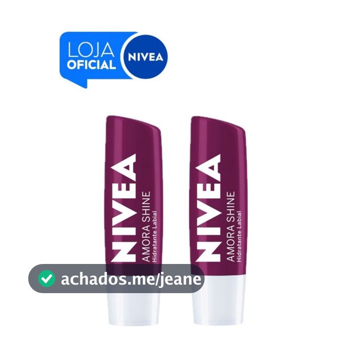 KIT NIVEA Hidratante Labial Amora Shine 4,8g - 2 unidades