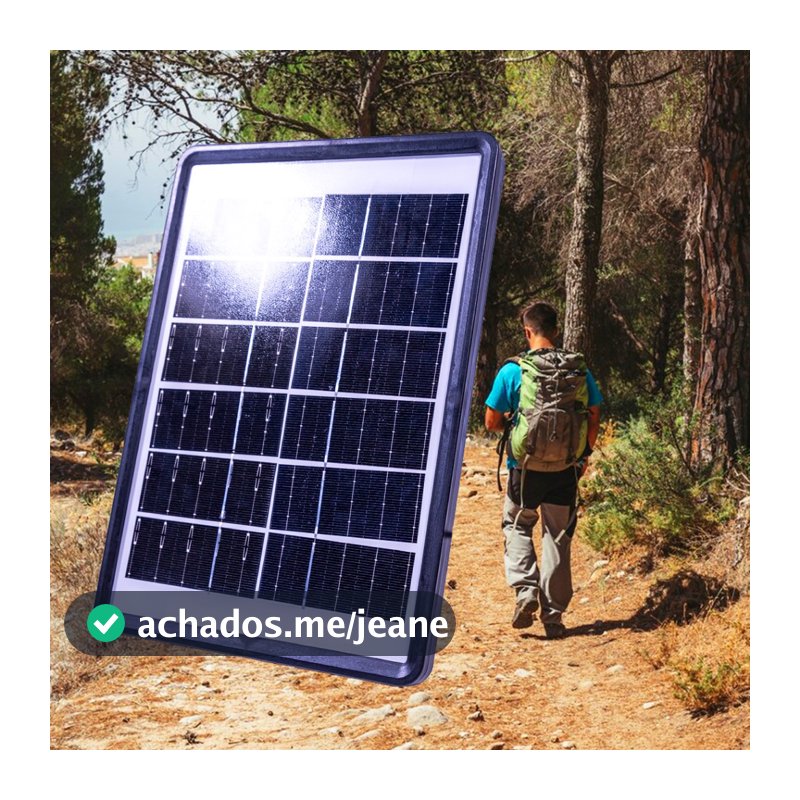 Painel Solar Carregador Placa Portátil para Celular Tablet Notebook USB