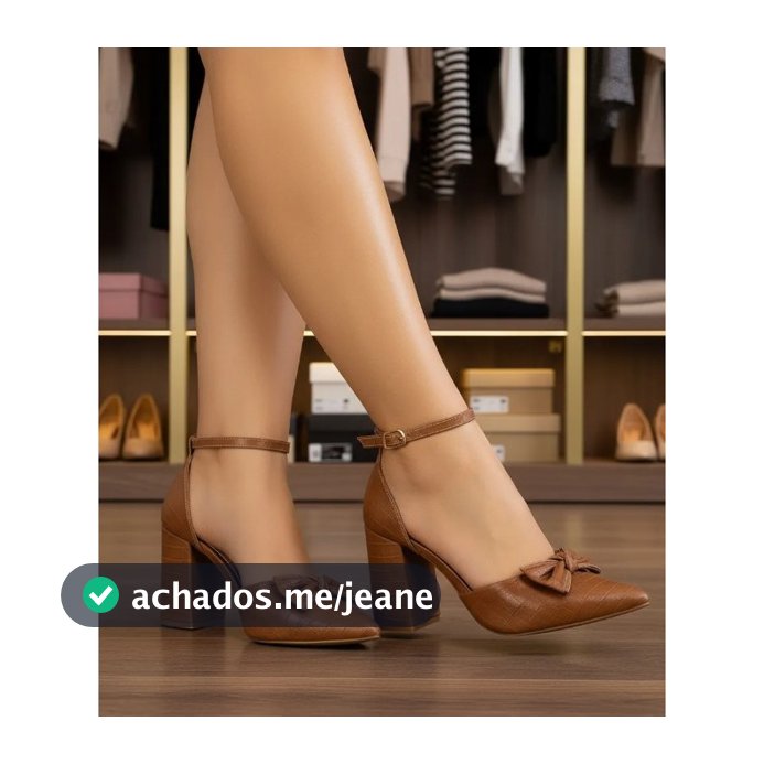 REF.: 02 - SCARPIN SALTO ALTO GROSSO 9CM CONFORTÁVEL CASUAL NOITE COM TRASEIRO MATERIAL CROCO E LAÇO