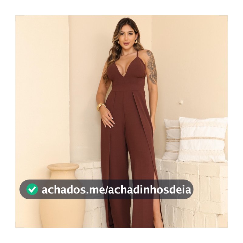 Macacão Viscose Feminino Pantacourt Pantalona Alcinha Social