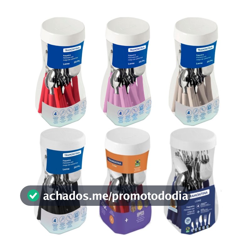 Kit Faqueiro 20 Peças Leme Tramontina Conjunto de Talheres de Aço Inox Jogo de Talheres Original