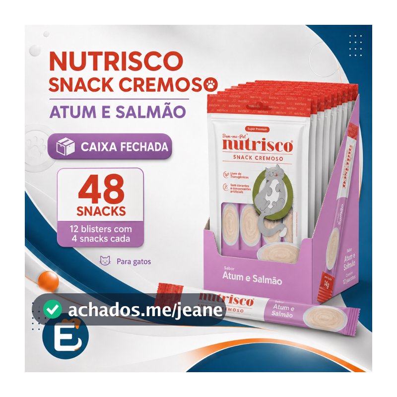 Kit 12 snack cremoso nutrisco gato como churu - Escolha o sabor