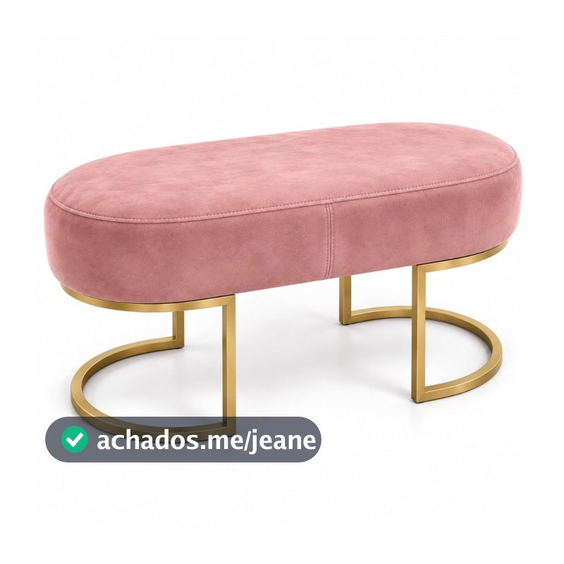 Puff Recamier Decorativo Mulher Menina Pés Em Dourado Luxo Envio Imediato