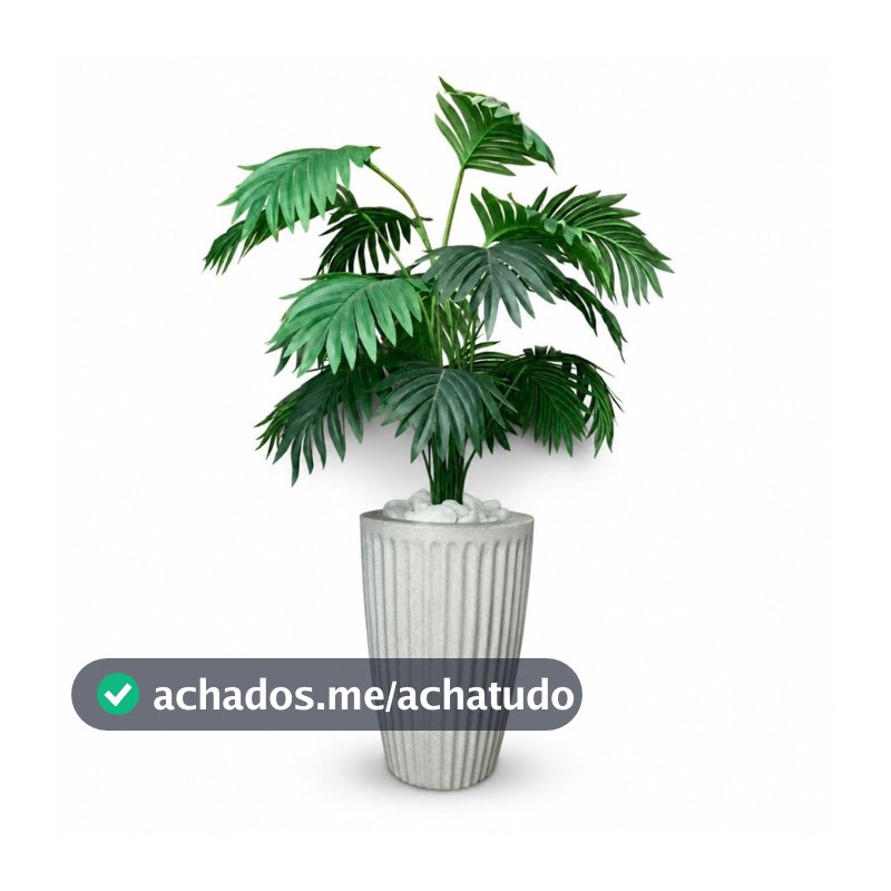 Planta Artificial Palmeira com Vaso 15 Folhas  Polietileno Cone Romano